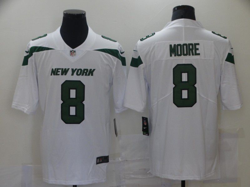 Men New York Jets #8 Moore White Nike Vapor Untouchable Limited 2021 NFL Jersey->customized ncaa jersey->Custom Jersey